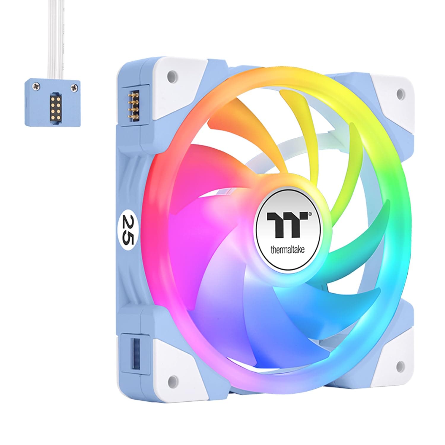 Thermaltake SWAFAN EX 14 ARGB 冷却ファンアジサイブルー ファン3個パック 500~2000RPM 磁気接続リバーシブルブレード MB RGBソフトウェアと同期 CL-F184-PL14BU-A
