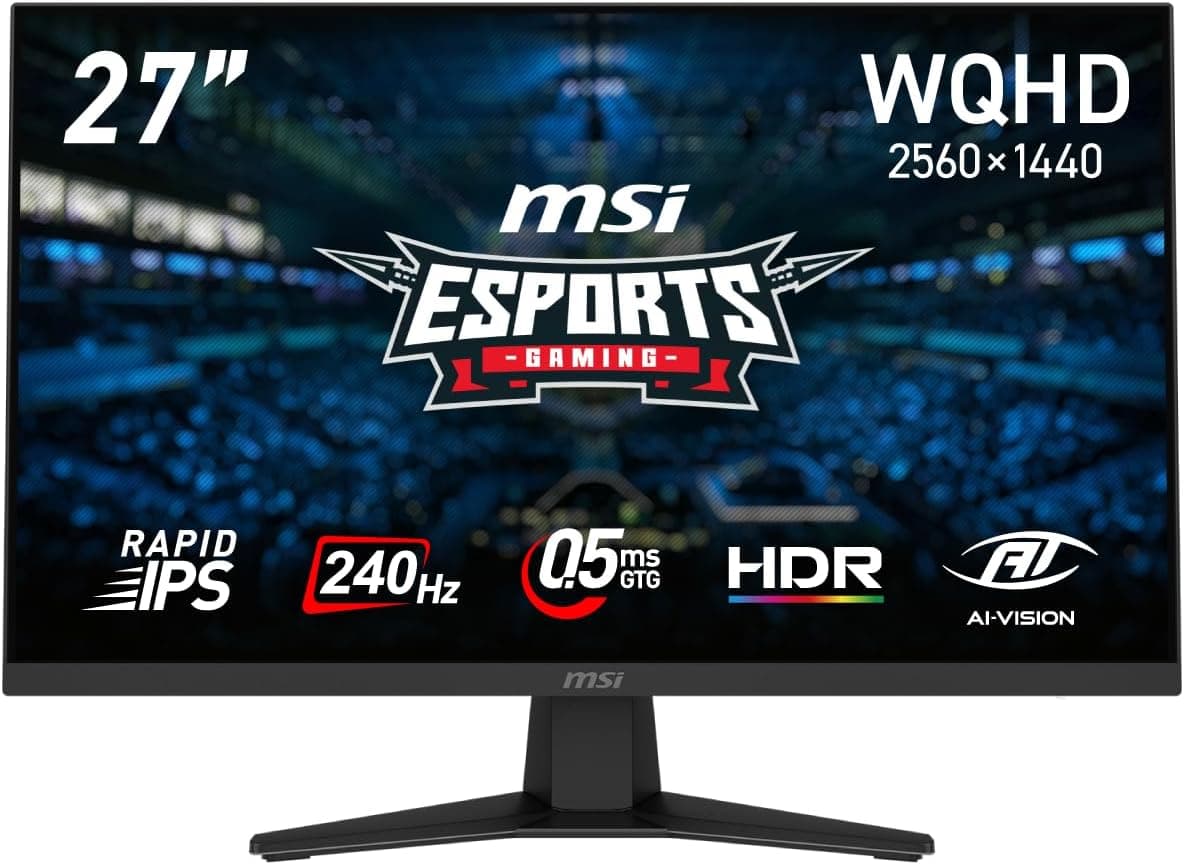 MSI ゲーミングモニター 27インチ WQHD RAPID IPSパネル 240Hz 0.5ms(GTG