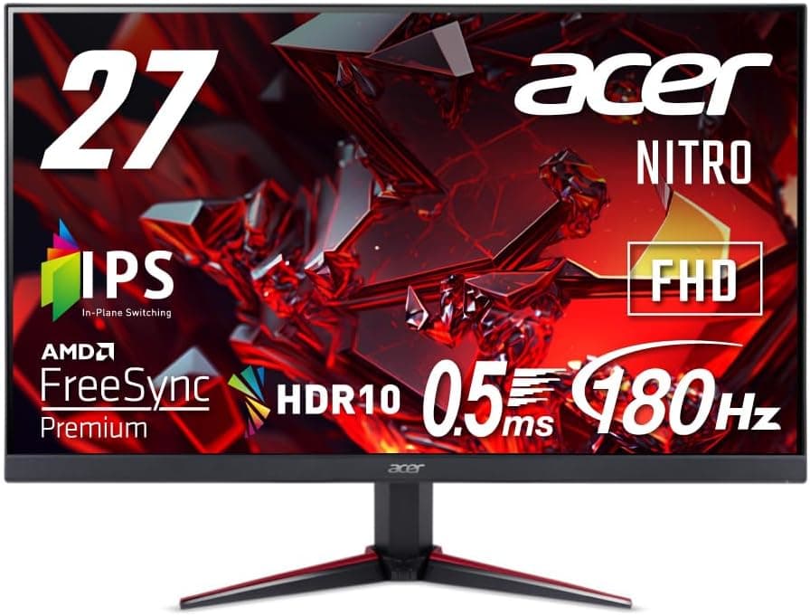 日本エイサー Acer Nitro ゲーミングモニター 27インチ IPS フルHD 180Hz 0.5ms PC