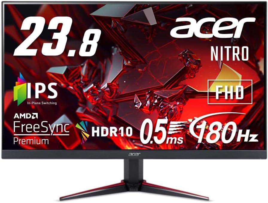 【限定】日本エイサー Acer Nitro ゲーミングモニター 23.8インチ IPS フルHD 180Hz 0.5ms PC