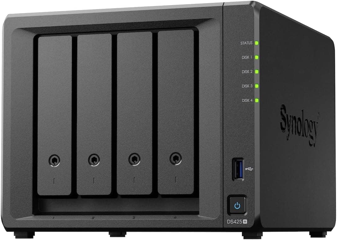 Synology NASキット 4ベイ DS425+ クアッドコアCPU 2GBメモリ搭載 2.5GbE-NICスタンダードユーザー向け国内正規代理店フィールドレイク取扱品電話サポート対応品 DiskStation