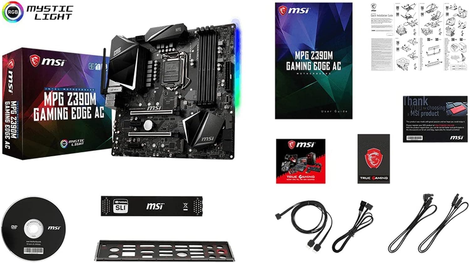 MSI MPG Z390M Gaming Edge AC LGA1151 (Intel 第8世代および第9世代) M.2 USB 3.1 Gen 2 DDR4 HDMI DP Wi-Fi SLI CFX Micro ATX Z390 ゲーミングマザーボード