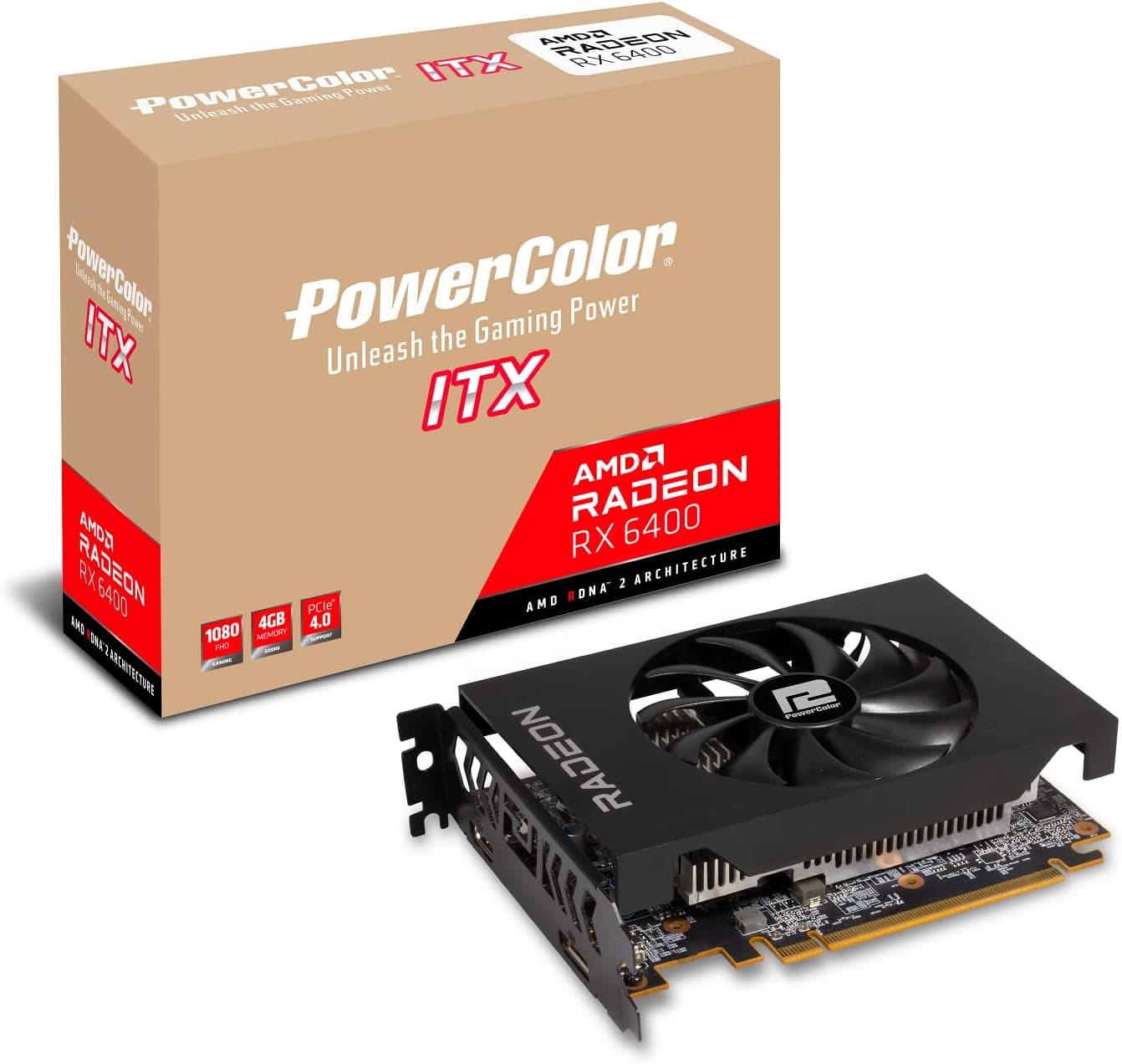 POWERCOLOR グラフィックボード AMD Radeon RX6400 GDDR6 4GB 搭載モデル 【国内正規代理店品】 AXRX 6400 4GBD6-DH 黒