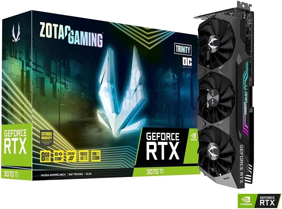 ZOTAC Gaming GeForce RTX™ 3070 Ti Trinity OC 8GB GDDR6X 256ビット 19Gbps PCIE 4.0 ゲーミンググラフィックカード IceStorm 2.0 アドバンスドクーリング スペクトラ2.0 RGB照明 ZT-A30710J-10P