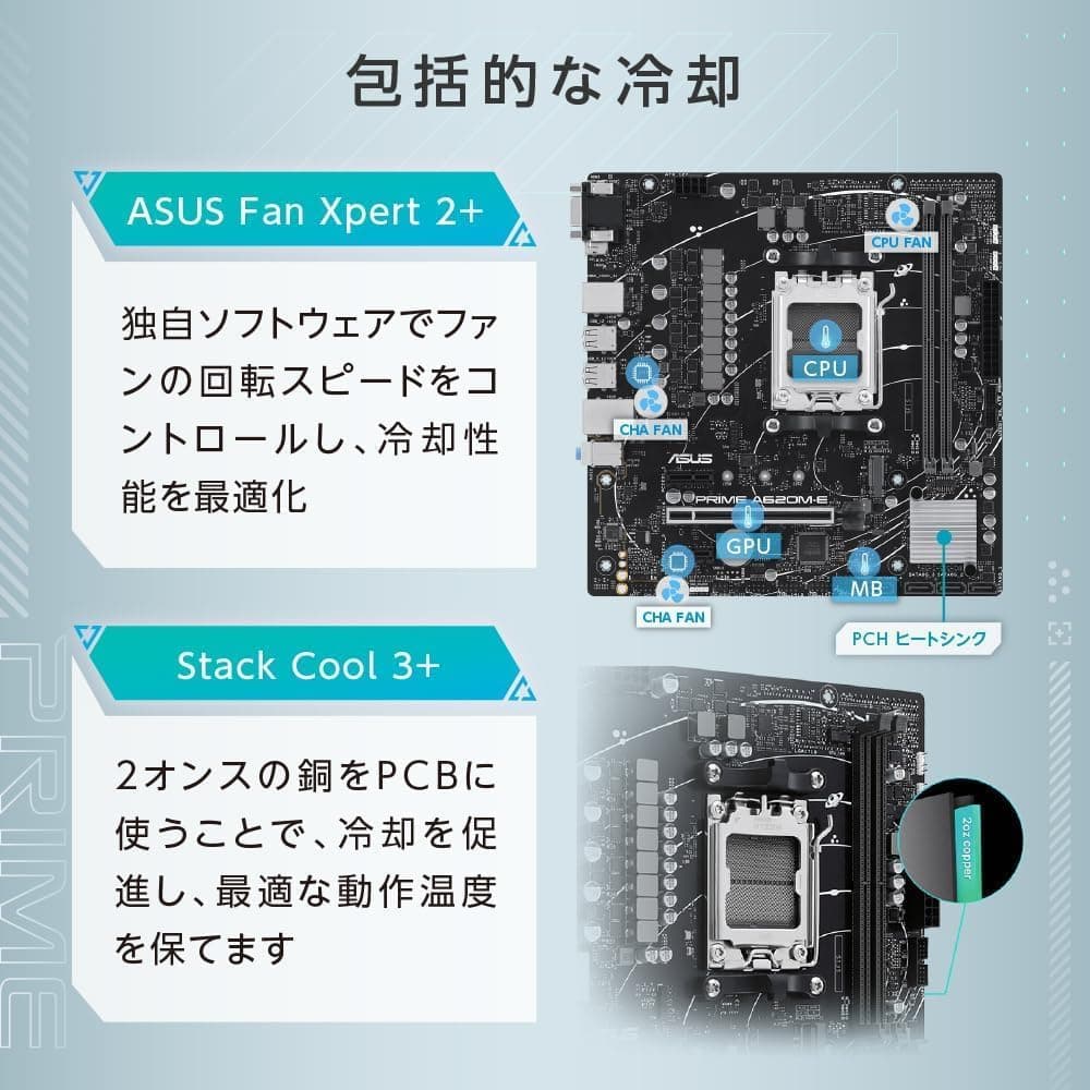 ASUS AMD A620 搭載 Socket AM5 対応 micro-ATX マザーボード
