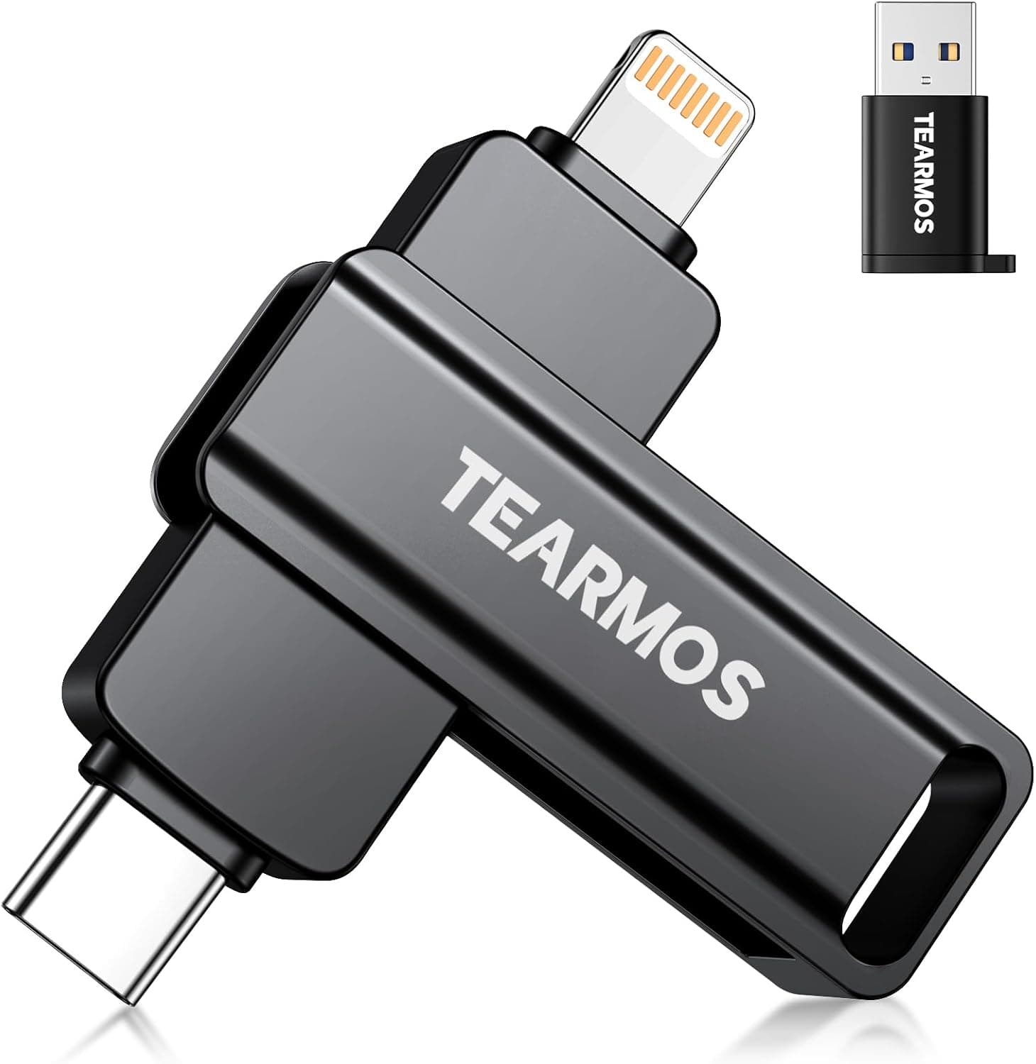 TEARMOS (ティアモス) 256GB フォトスティック iPhoneフラッシュドライブ用メモリースティック携帯電話ストレージ写真やビデオファイルのバックアップ用 iPhone iPad Android PC対応プラグアンドプレイアプリ不要 (グレー)