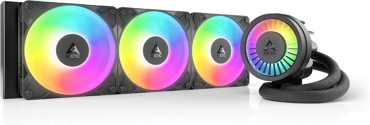 ARCTIC Liquid Freezer III Pro 360 A-RGB - 簡易水冷CPUクーラー 360mm 120mmファン×3 5VアドレサブルRGB 38mm厚ラジエーター PWMポンプ VRMファン搭載 ブラック