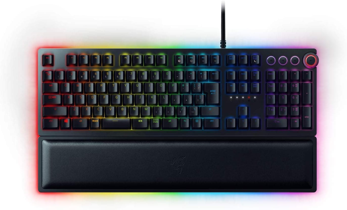 Razer Huntsman Elite JP - Linear Optical Switch ゲーミングキーボード日本語JP配列超高速1.0mm作動リニア触感リストレスト付 Chroma 【日本正規代理店保証品】 RZ03-01871200-R3J1