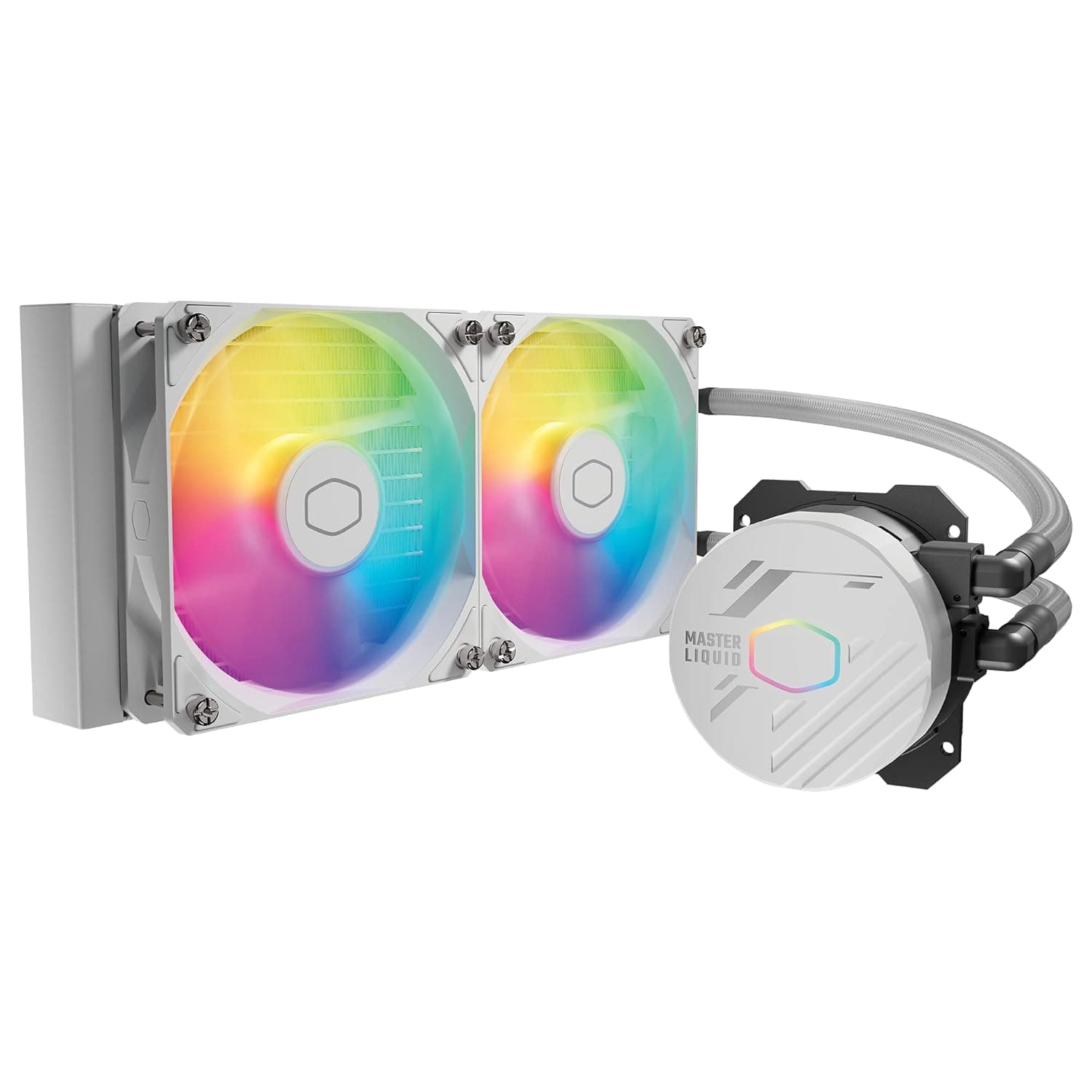 Cooler Master MasterLiquid 240L コアホワイト 240mm クローズループ AIO リキッドクーラー ARGB 同期 Gen S コールドプレートポンプ 120mm PWM CryoFuze 14W