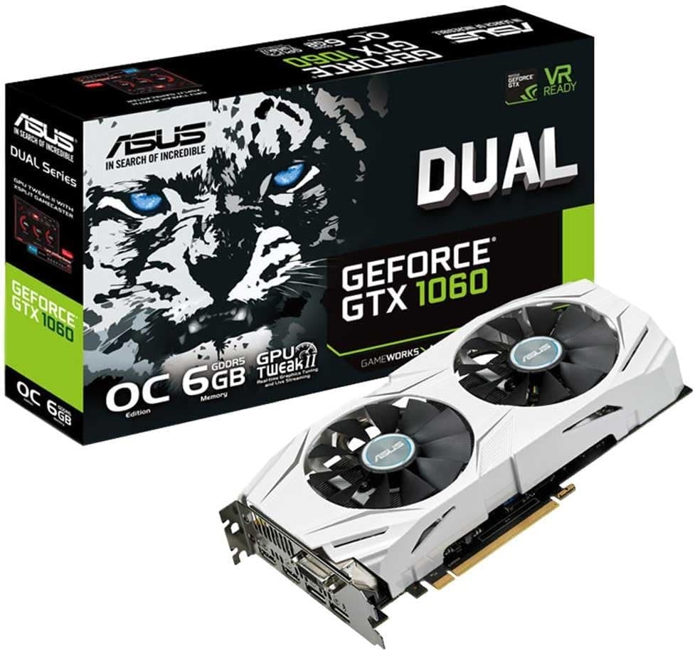 (DUAL-GTX1060-O6G) - ASUS GeForce DUAL-GTX1060-O6G 6 GB Graphics Card - Silver