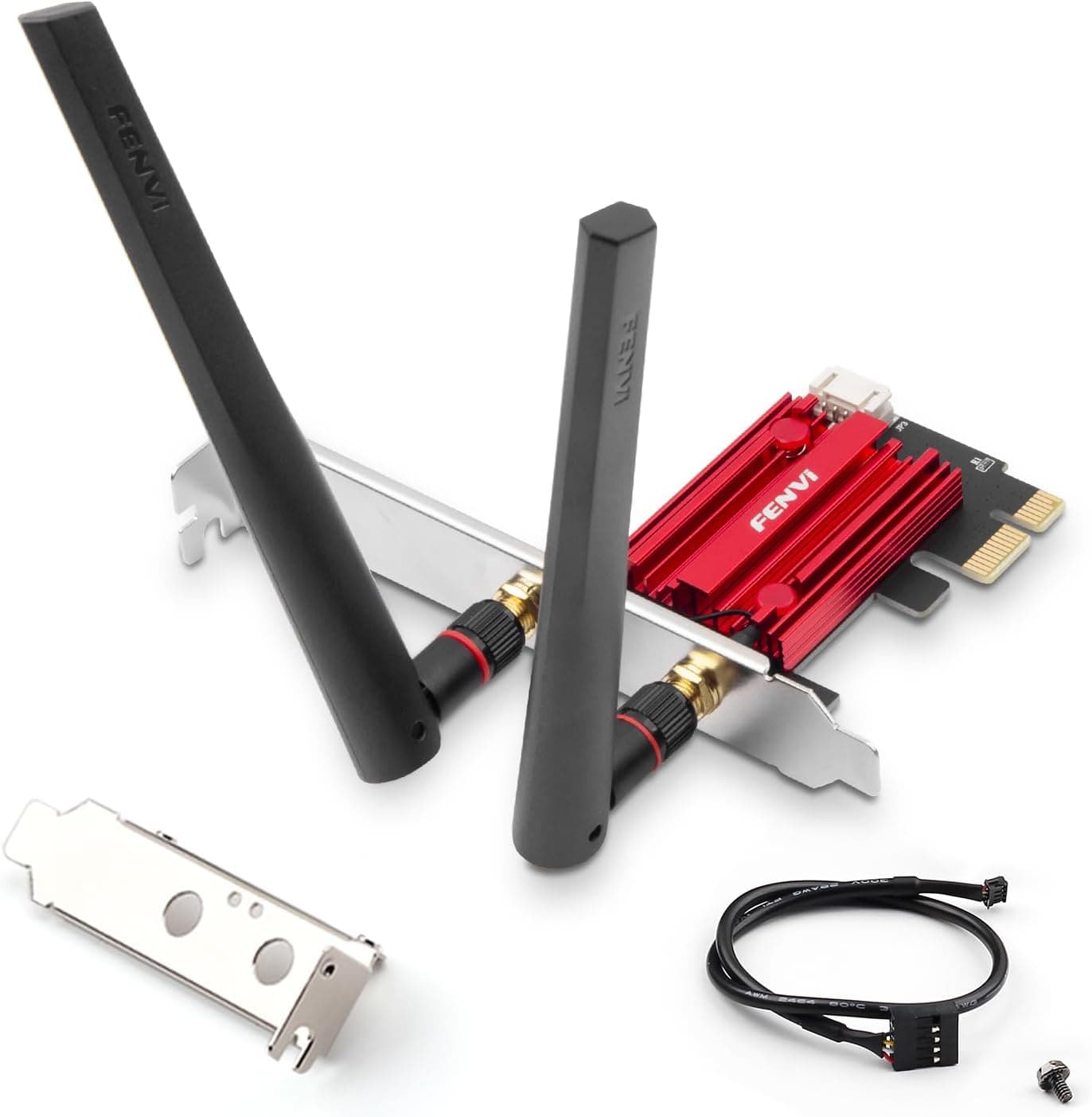 FENVI FV-AC1200S PCIe WiFiカードデスクトップ用デュアルバンドワイヤレスネットワークカード 1200Mbps (802.11ac) Bluetooth付き PCI-E X1アダプター ゲーム&amp;ストリーミング用 (AC1200S レッド)