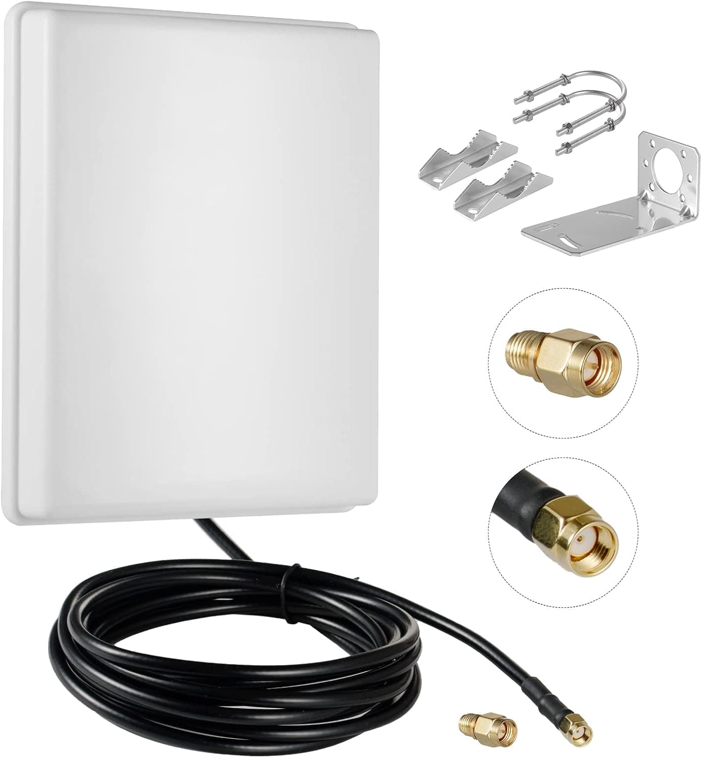 アウトドア 15dBi デュアルバンド WiFi 2.4GHz 5GHz 5.8GHz 長距離指向性パネルアンテナ 10フィートケーブル付き WiFiルーター ワイヤレスネットワークカードセキュリティ IP カメラビデオ監視モニター Eifagur