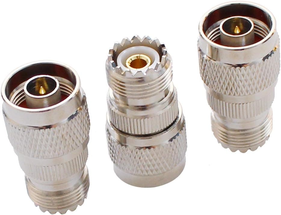 Nオス - UHFメスパック 3個 RFアンテナ同軸アダプター SO-239 ジャック同軸アダプター SO239 コネクター