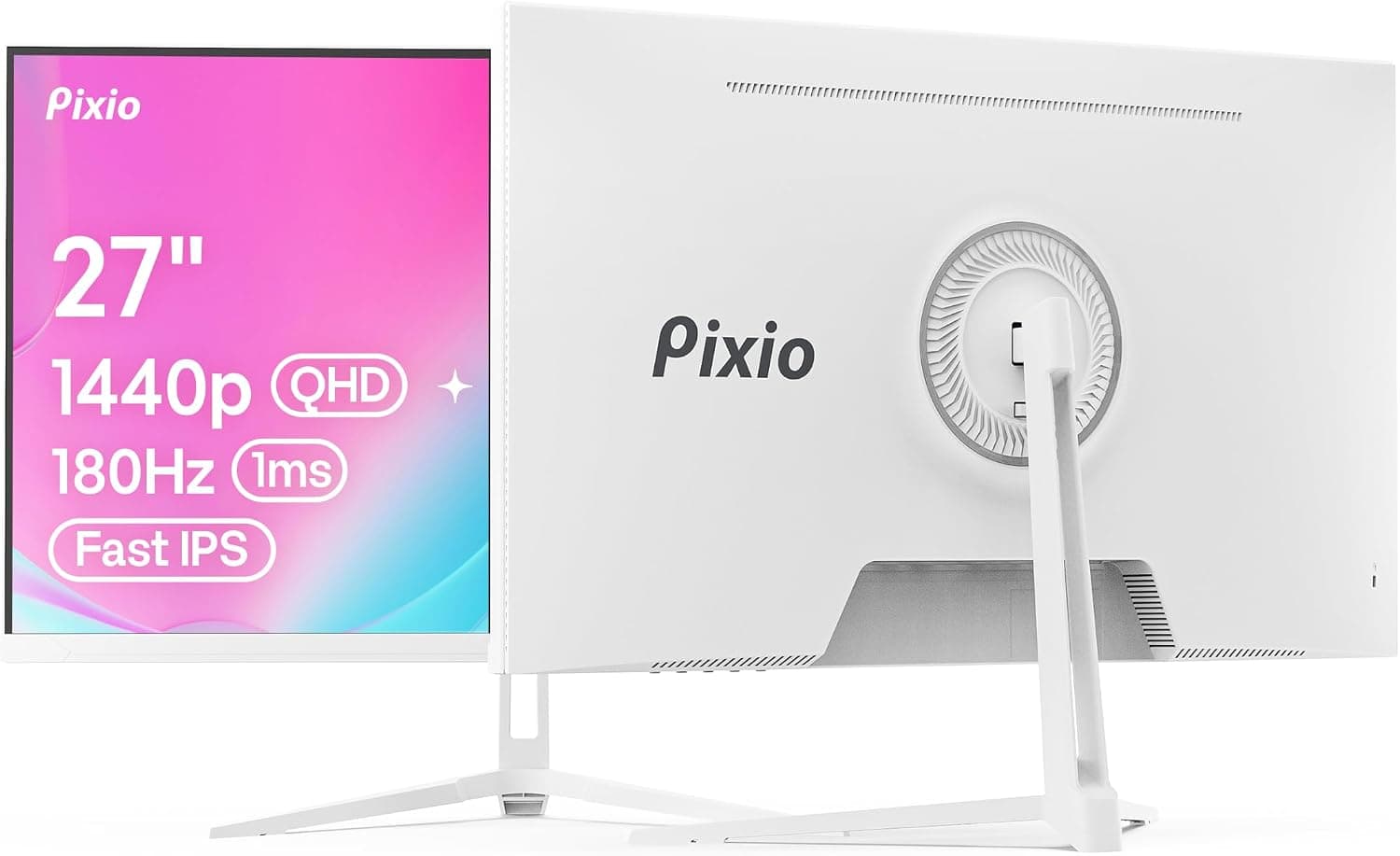 Pixio PX278 Wave White 27インチ Fast IPS FHD 2560 x 1440 180Hz リフレッシュレート 1ms GTG 応答時間 AMD FreeSync ホワイトゲーミングモニター