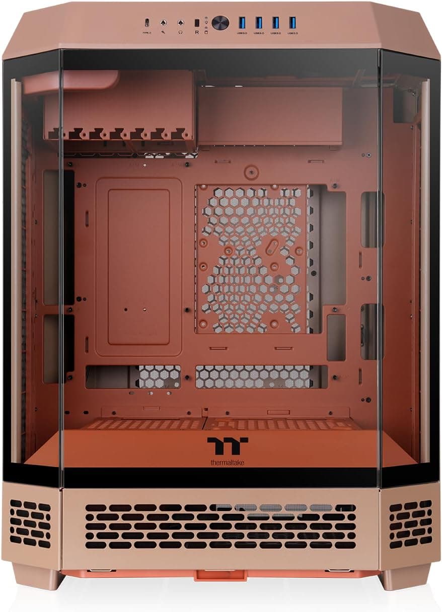 Thermaltake The Tower 600 Gravel Sand 3面強化ガラスパネル採用八角柱スタイルミドルタワー ATX PCケース CA-1Z1-00MGWN-00 CS9172