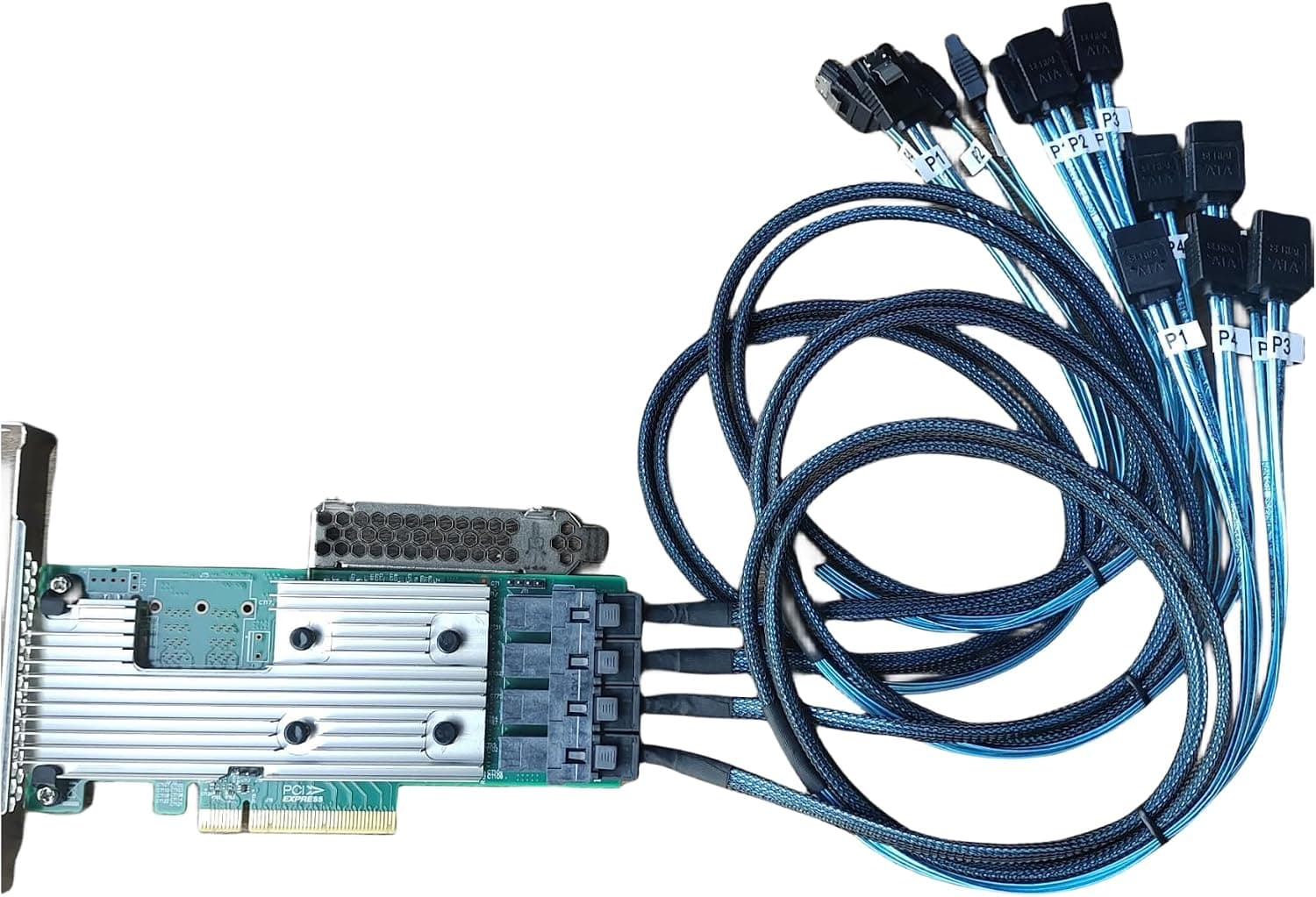 SVNXINGTII SAS9305-16i SATA SAS 16ポート HBA 12Gbs RAIDコントローラーカードホストバスアダプター PCIe 3.0 x8 IT-Mode 05-25703-00カード (9305-16i + 4 x 8643 SATA)