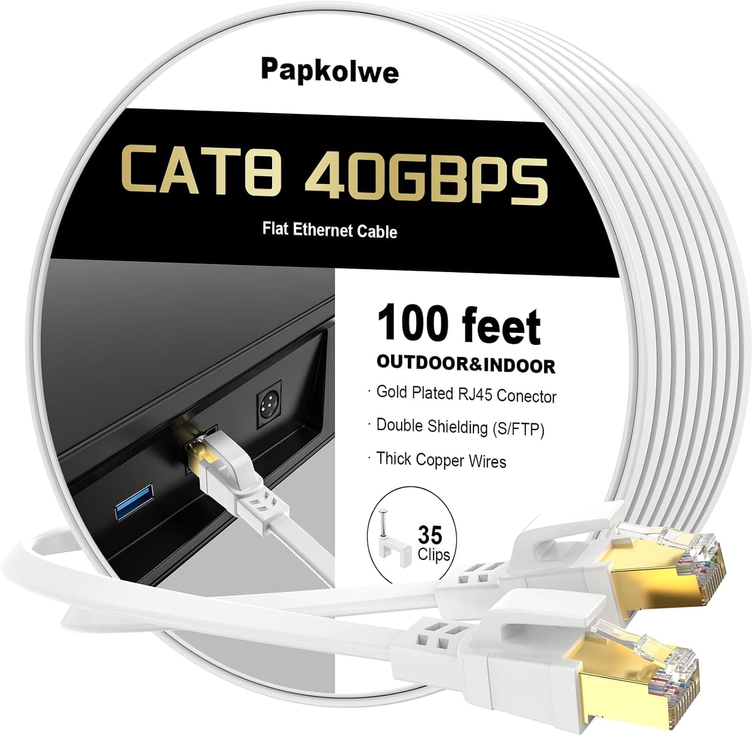 Cat 8イーサネットケーブル 100フィート
