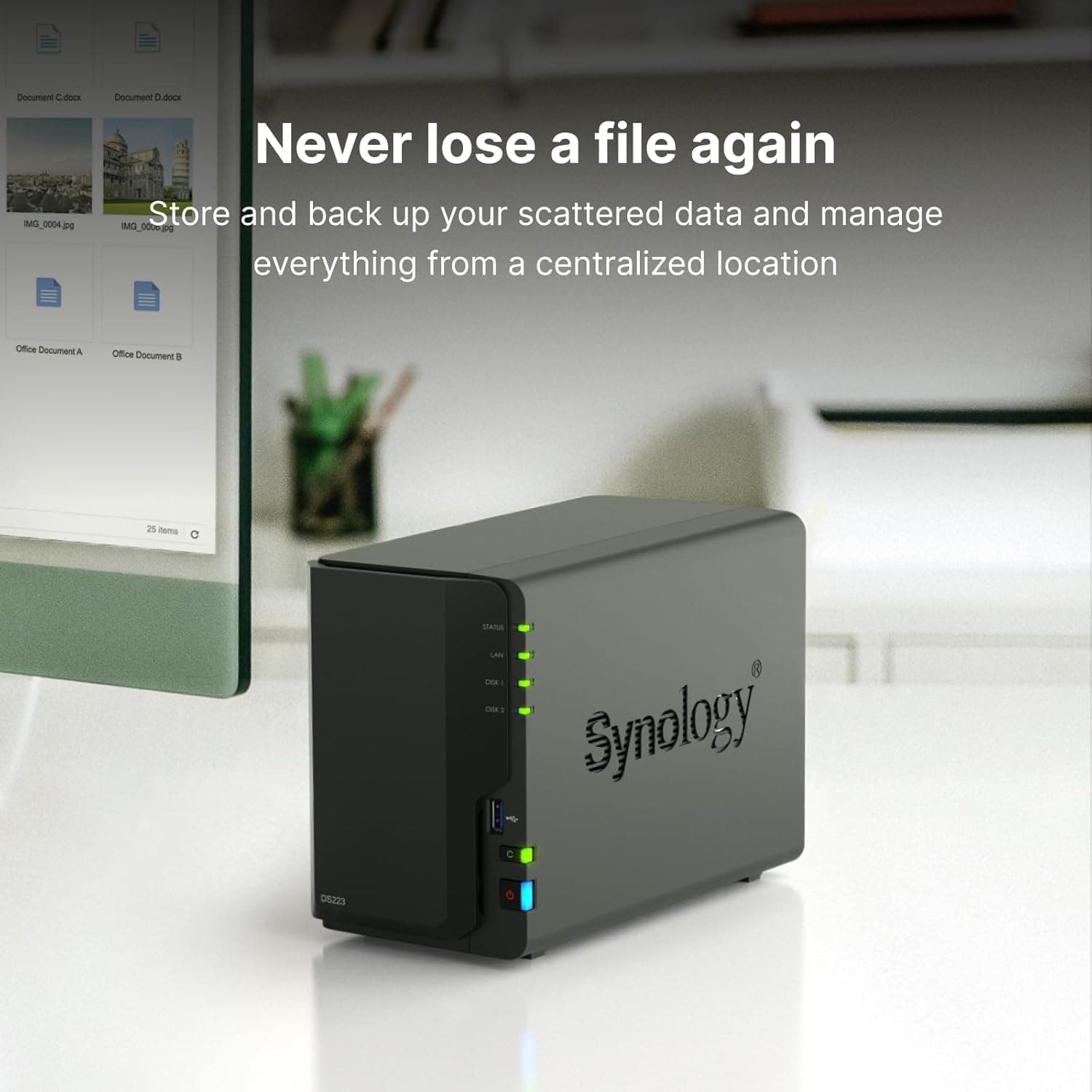 Synology NASキット 2ベイ DS223 クアッドコアCPU 2GBメモリ搭載ミドルライトユーザー向け国内正規代理店品電話サポート対応品 DiskStation