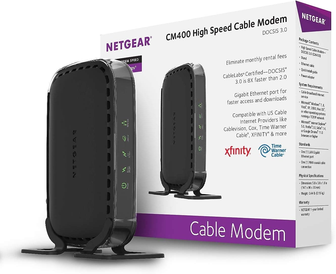 NETGEAR CM400 DOCSIS 3.0 High Sp Cable Modem