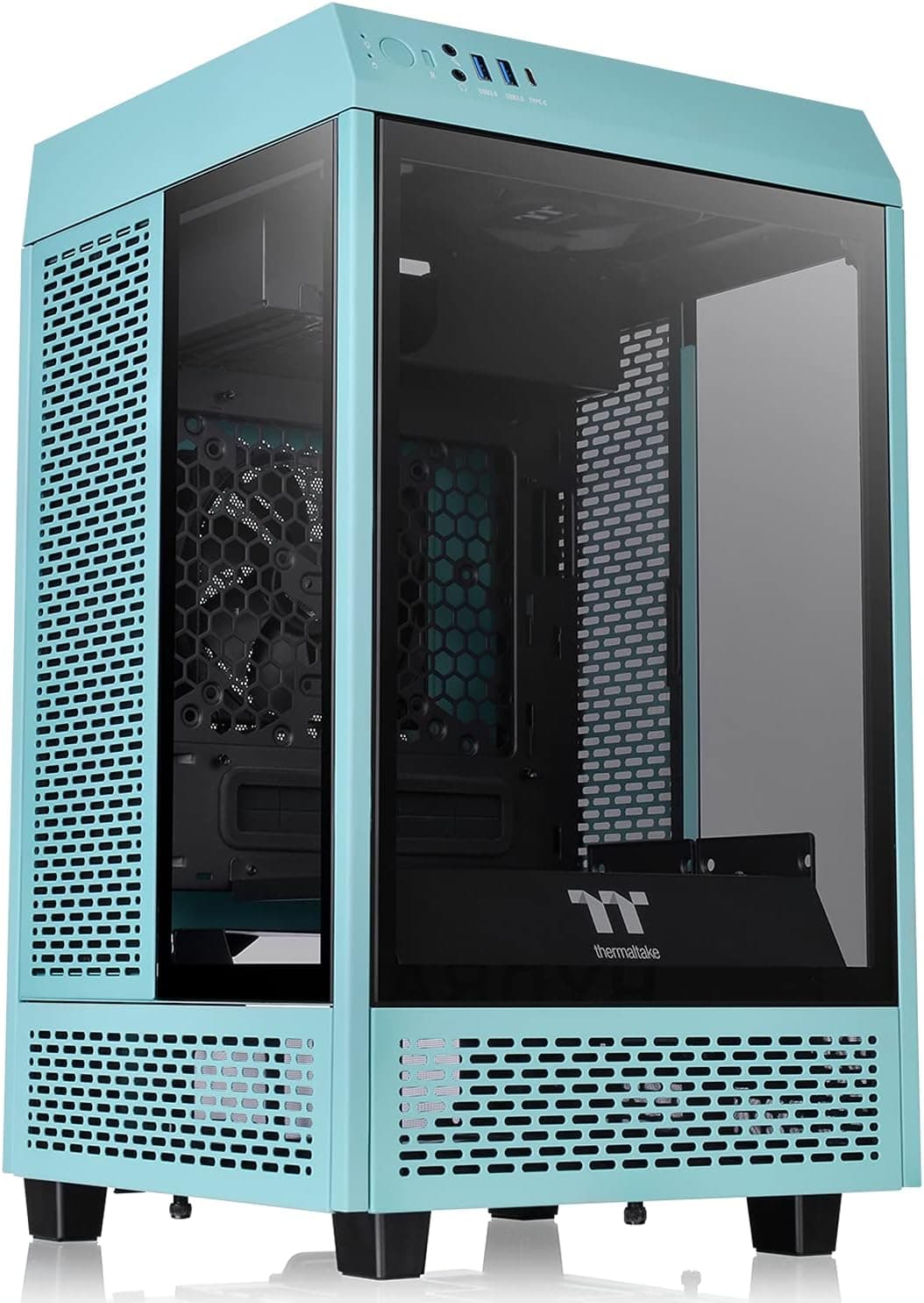 Thermaltake Tower 100 Turquoise Edition Mini Tower Chasis de computadora de Vidrio Templado Compatible con Mini-ITX CA-1R3-00SBWN-00