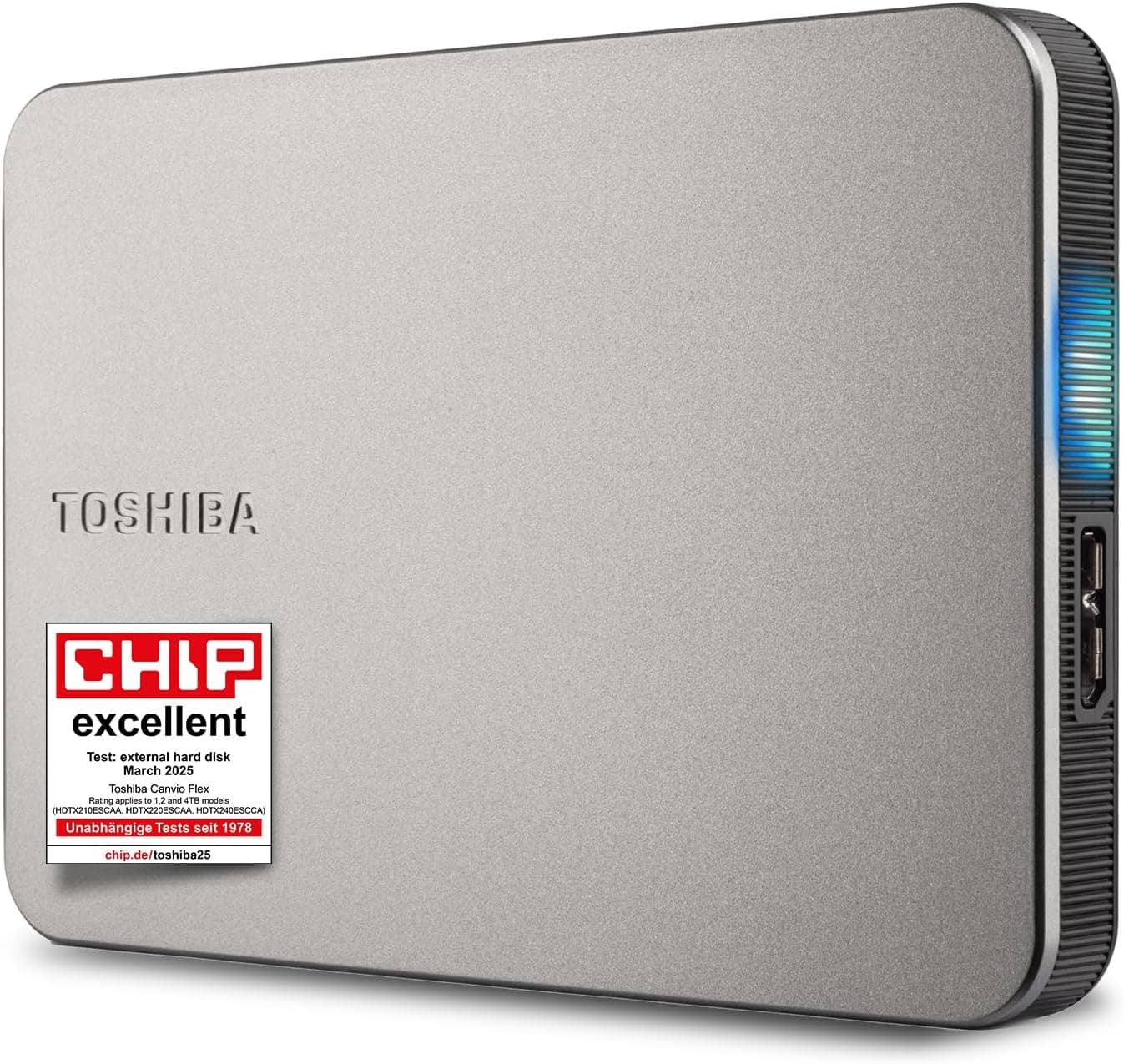 東芝 Canvio Flex 2TB - ポータブル 2.5インチ外付けハードドライブ (HDD) Mac Windows PC スマートフォンタブレット用ほとんどのUSB-CおよびUSB-Aデバイスに対応ウォームシルバー (HDTX220ESCAA)