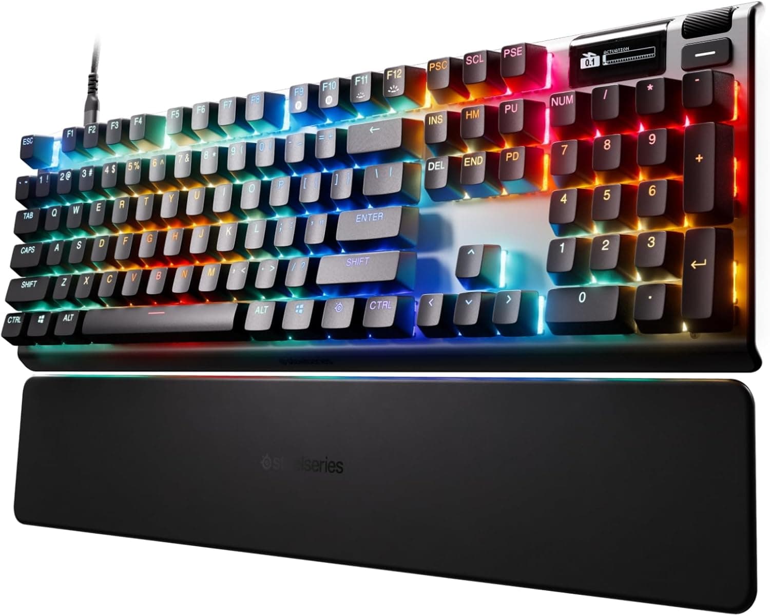 SteelSeries ラピッドタップラピッドトリガー ゲーミングキーボード有線英語配列防音設計磁気ホール効果センサー OmniPointスイッチ有機ELディスプレイ搭載 Apex Pro Gen 3 - US ブラックフルサイズ 64660