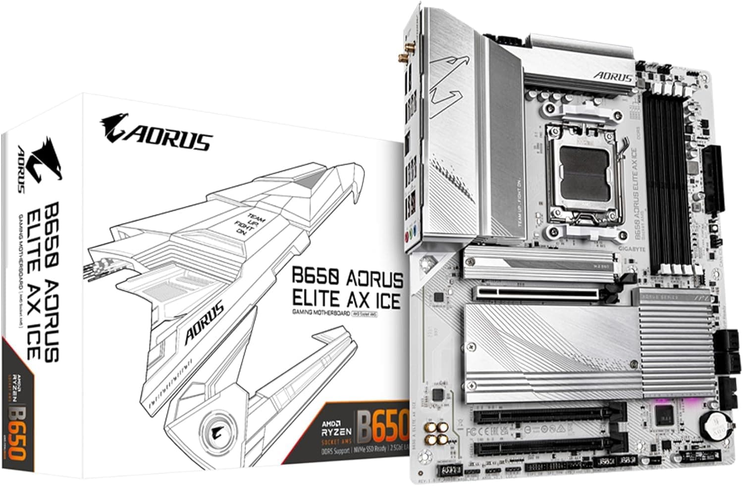 GIGABYTE B650 AORUS ELITE AX ICE AMD Ryzen 7000シリーズ対応 Socket AM5 DDR5 ホワイトカラー ATX マザーボード B650 A ELITE AX ICE MB6453