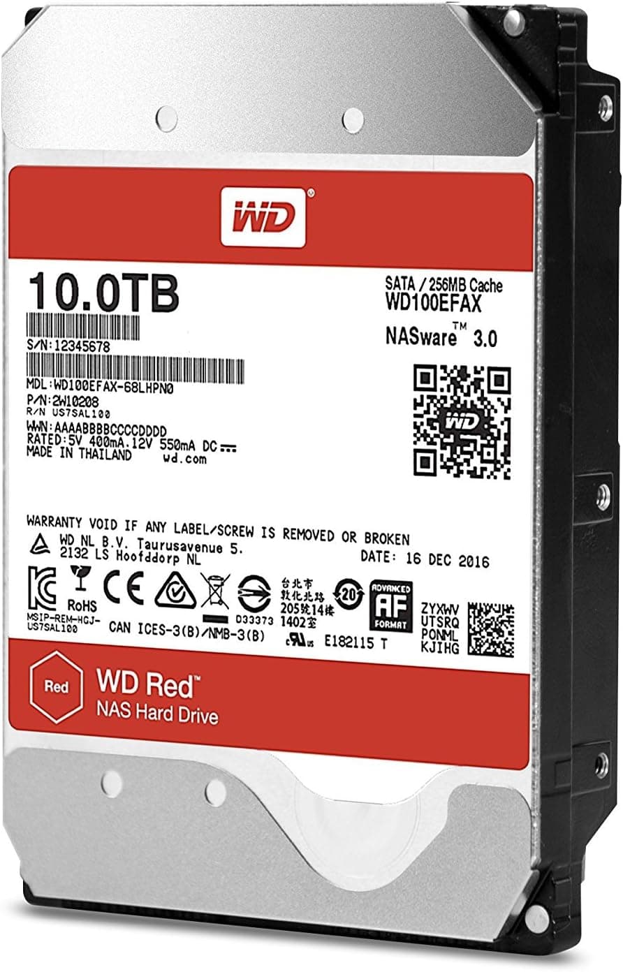 Western Digital HDD 10TB WD Red NAS RAID 3.5インチ 内蔵HDD WD100EFAX