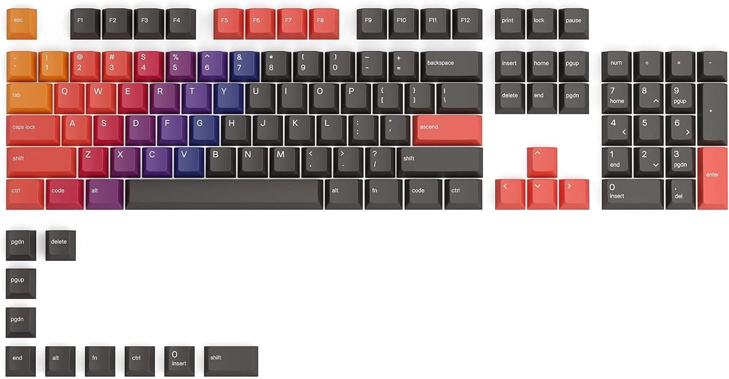 Glorious GPBT Celestial Fire - ANSI メカニカルキーボード用 114キーキャップセット GLO-KC-GPBT-CF KB681
