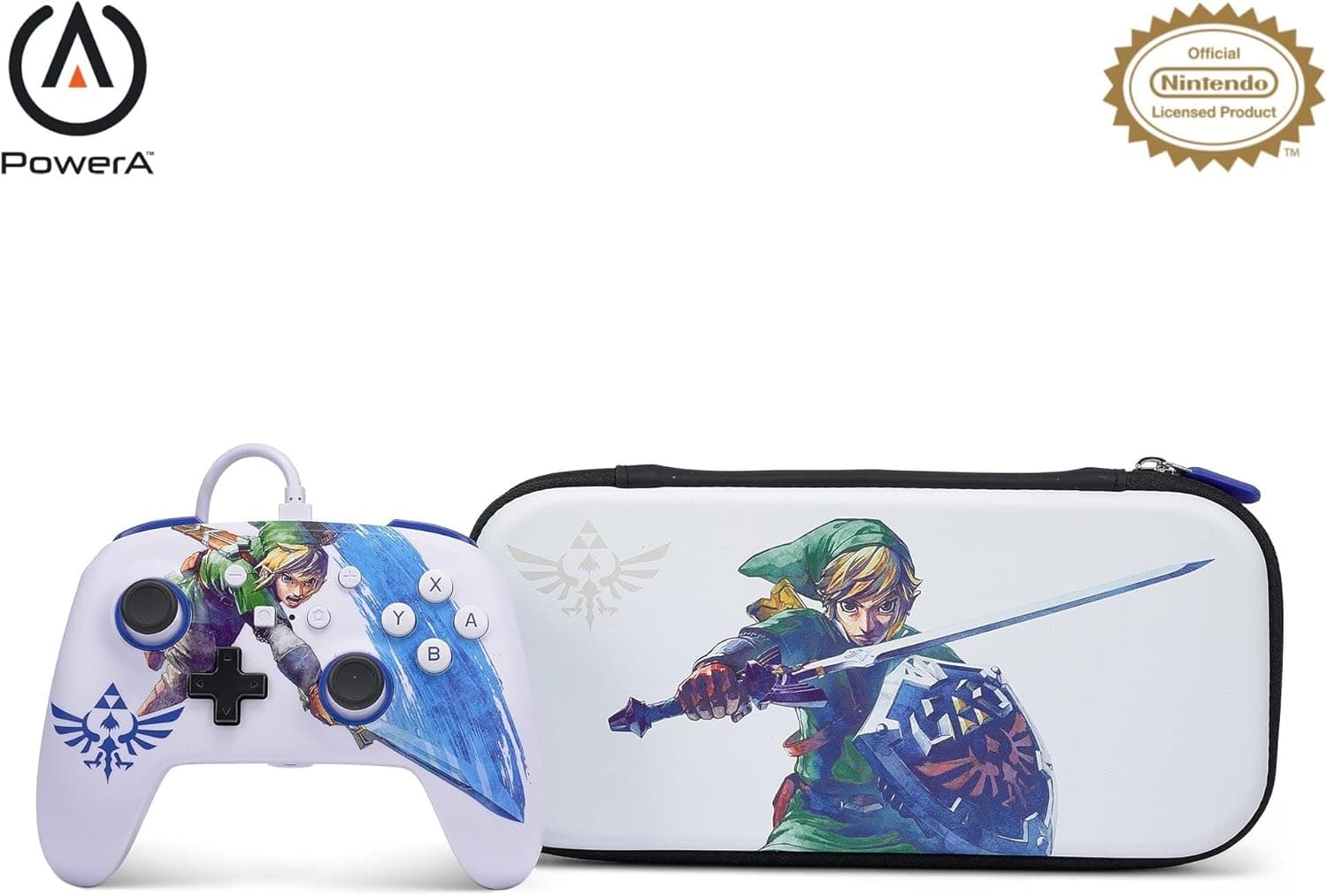 PowerA Enhanced Wired Controller and Slim Case for Nintendo Switch - Master Sword - Master Sword Edition