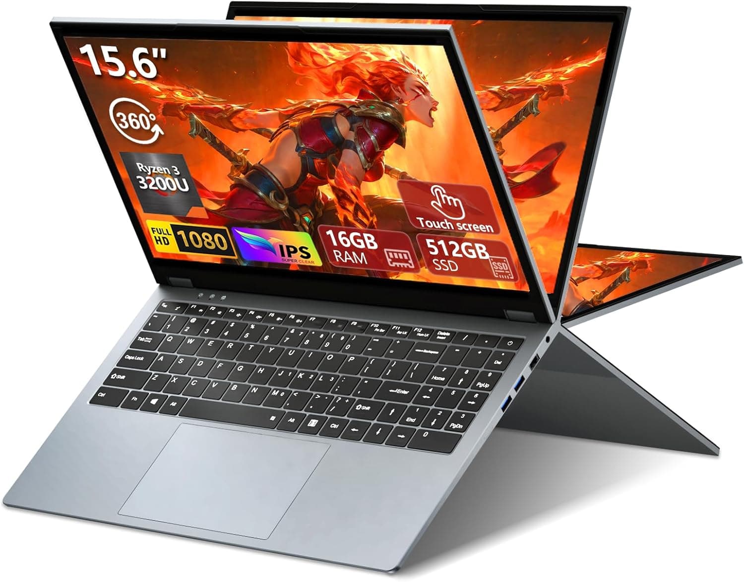2-in-1ノートパソコン。15.6インチコンバーチブルノートパソコン