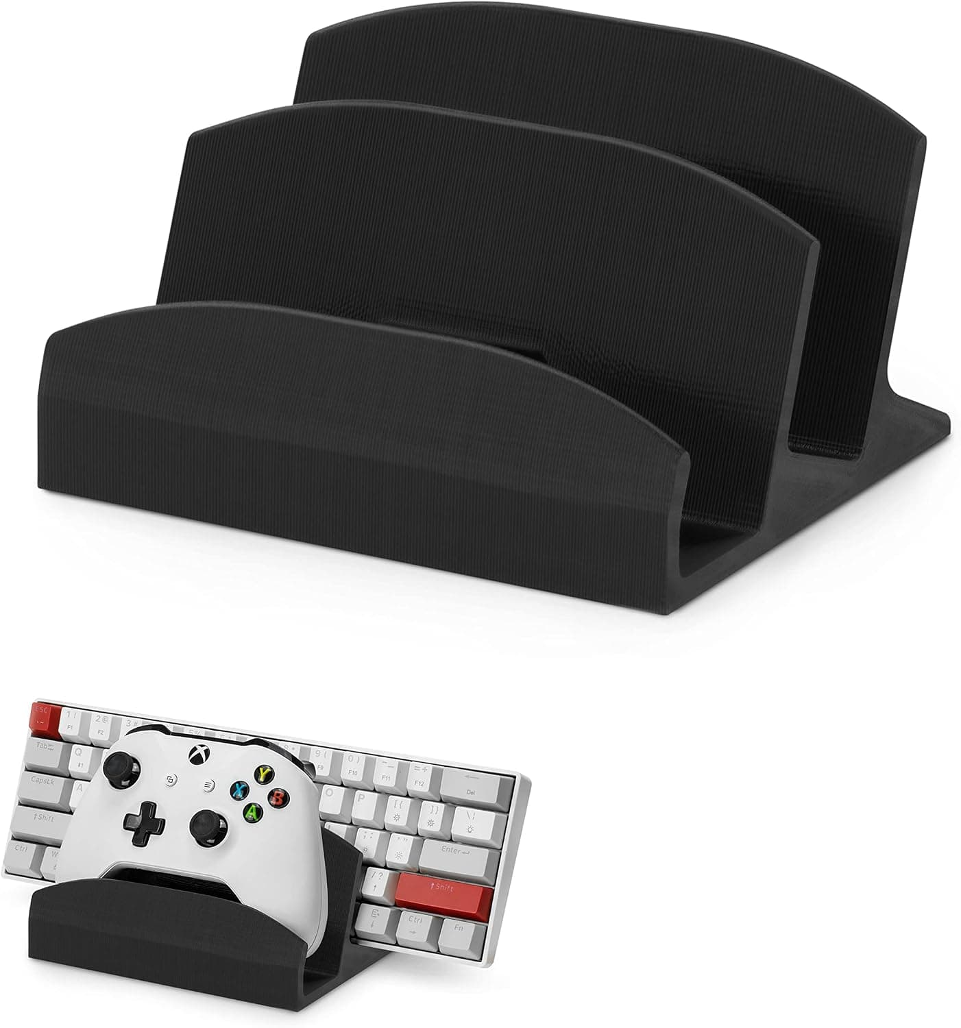 BRAINWAVZ デスクトップキーボード&ゲームコントローラホルダースタンド PS5 Xbox Series X Xbox One PS4 Switch PC ゲームパッドなどの小型&大型キーボードとコントローラーに対応 (DK04)