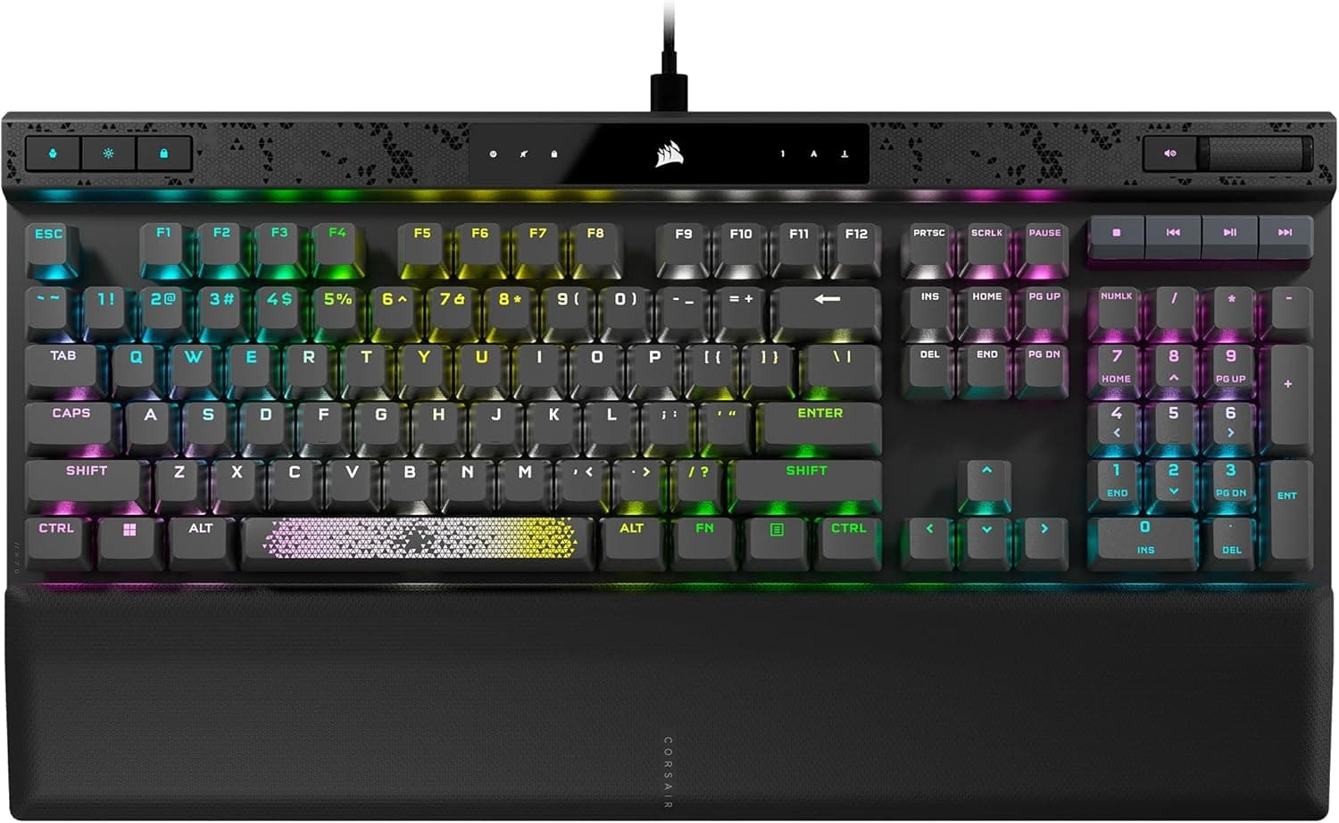 CORSAIR K70 MAX RGB 磁気メカニカル有線ゲーミングキーボード – MGX 調整可能スイッチ同時SOCDとラピッドトリガー PBTダブルショットキーキャップ減音機能 8000Hzポーリング QWERTY NA ブラック