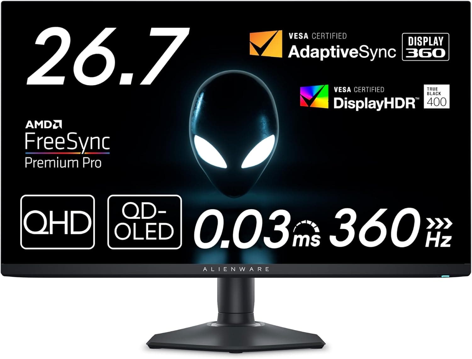 Dell AW2725DF 27インチ 有機EL Alienware ゲーミングモニター(3年間無輝点交換保証