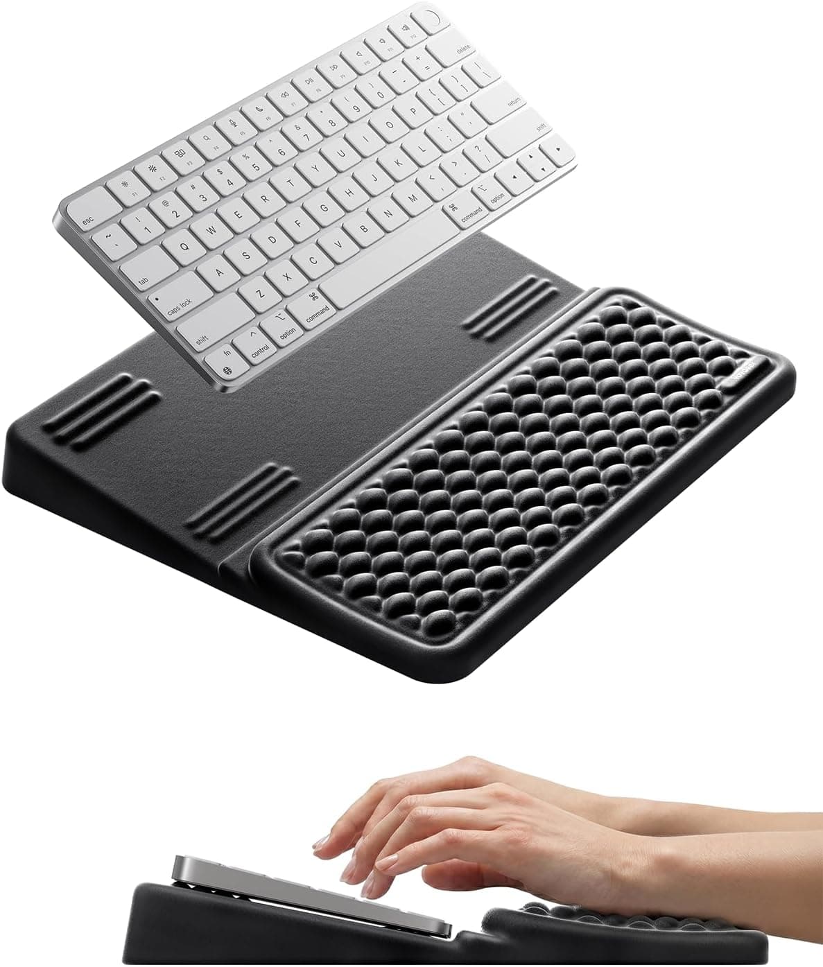Vaydeer キーボードスタンドリストレスト付きキーボード手首置き 60％～65％キーボード対応疲労低減人間工学設計キーボード台リストレストソフトメモリーフォーム採用オフィス