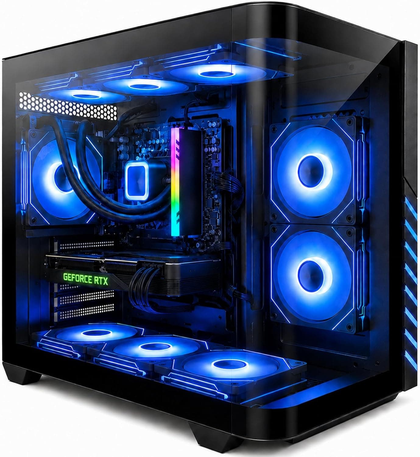 Evounic Gaming PC デスクトップ液体冷却 - Ryzen 7 8700F 最大5.0GHz