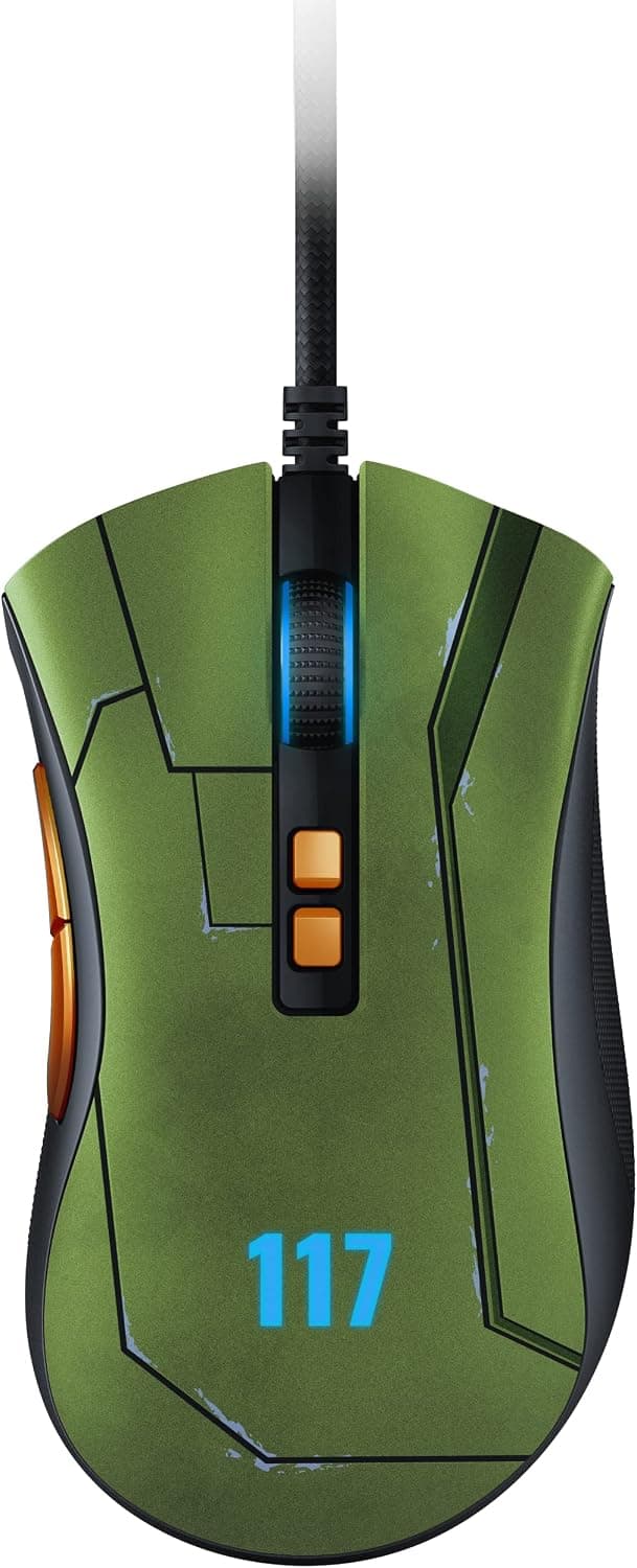 Razer DeathAdder V2 ゲーミングマウス HALO Infinite Edition 右手エルゴノミック形状 Focus+センサー 20000DPI 軽量112g 光学スイッチ 8ボタン柔らかい布巻ケーブル Chroma 【日本正規代理店保証品】 RZ01-03210300-R3M1