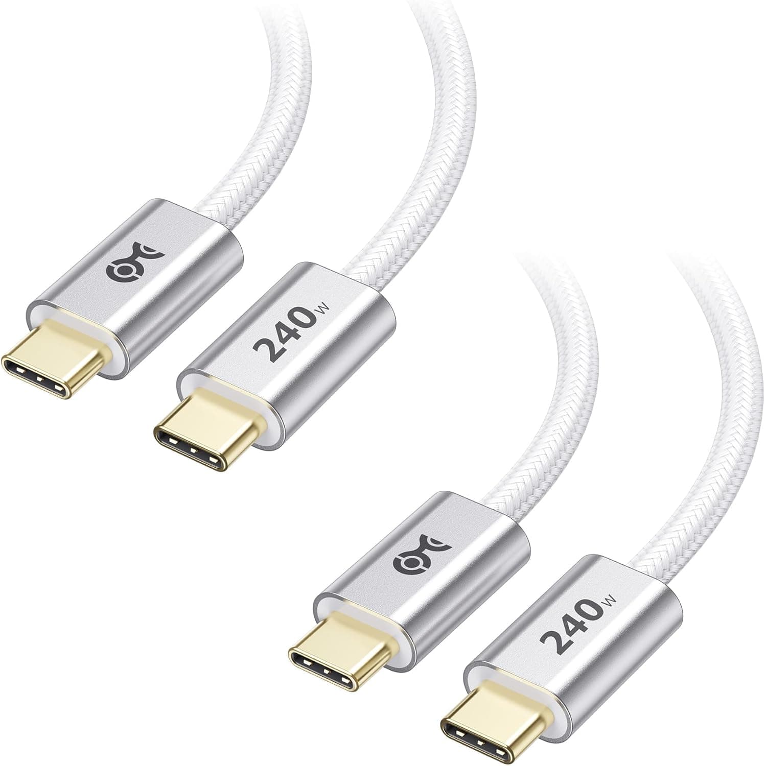 Cable Matters 2本パック 240W USB C 高速充電ケーブル 6フィートホワイト