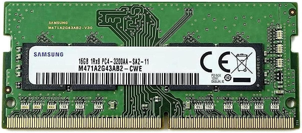 Samsung SODIMM 16GB PC4 3200 DDR4 1Rx8 M471A2G43AB2-CWE ノートパソコンノートパソコン RAM メモリ Dell HP Lenovo用 - OEMパッケージ