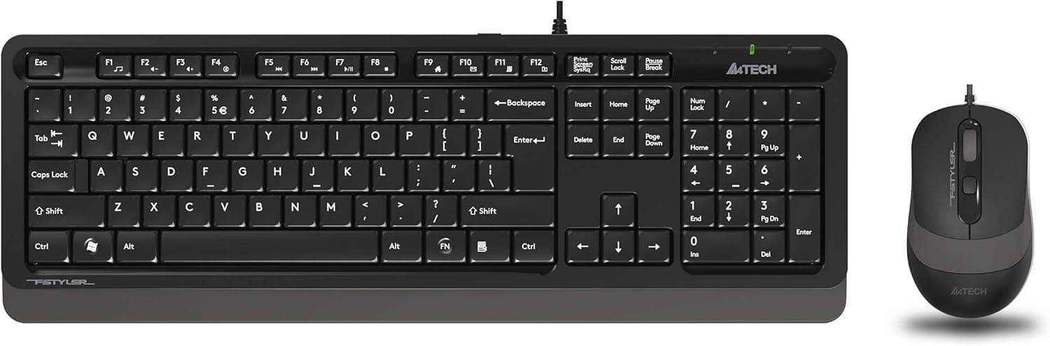 A4tech Fstyler F1010 ブラックとグレー USBキーボード&マウス