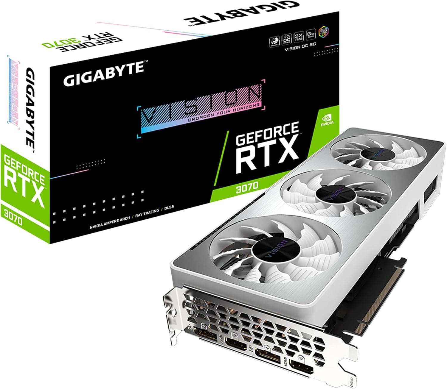GIGABYTE (ギガバイト) GeForce RTX 3070 Vision OC 8G (REV2.0) グラフィックスカード 3X WINDFORCE ファン LHR 8GB 256ビット GDDR6 GV-N3070VISION OC-8GD REV2.0 ビデオカード