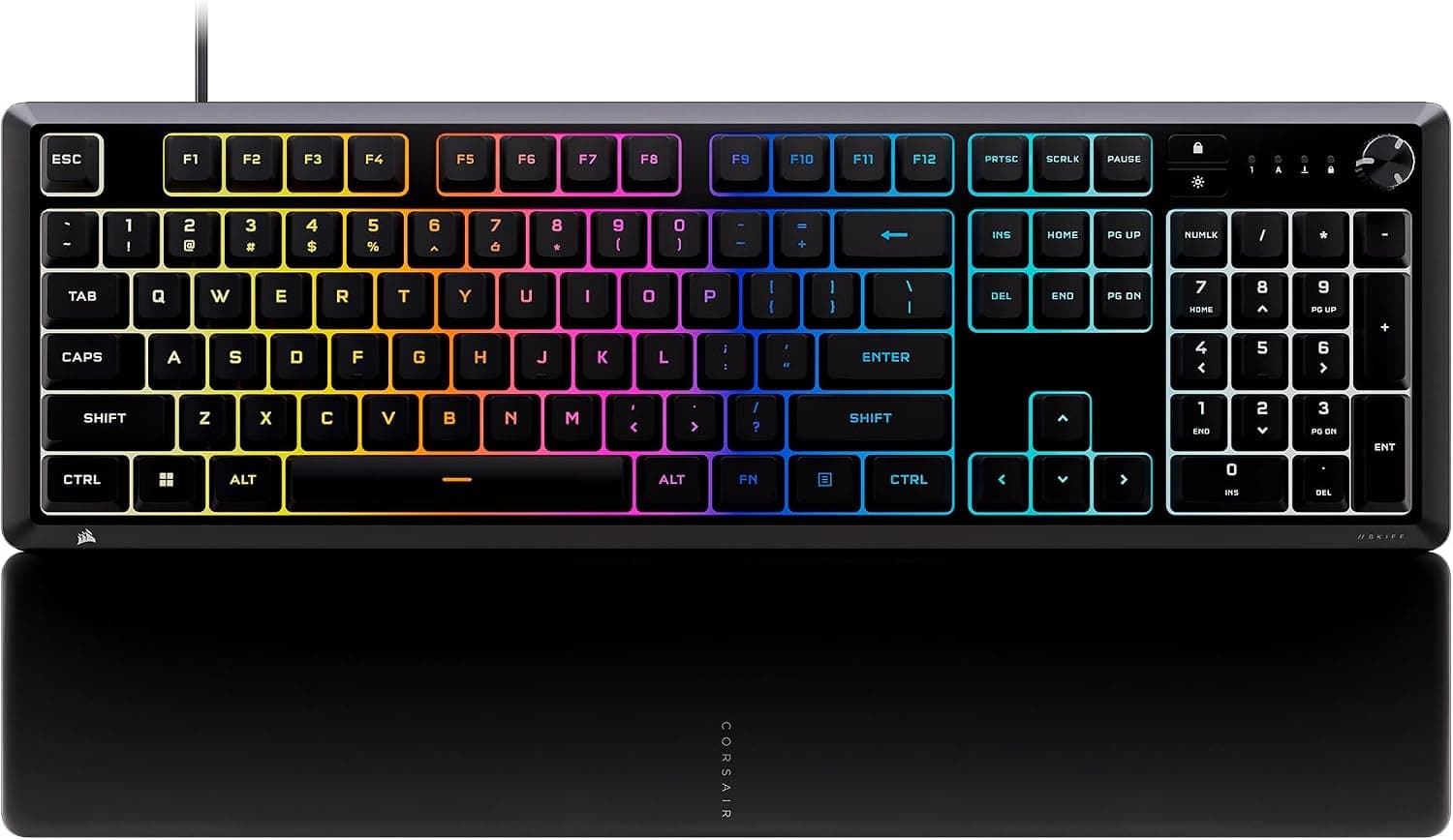 Corsair Skiff 100 Quiet RGB 有線ゲーミングキーボード - US QWERTY