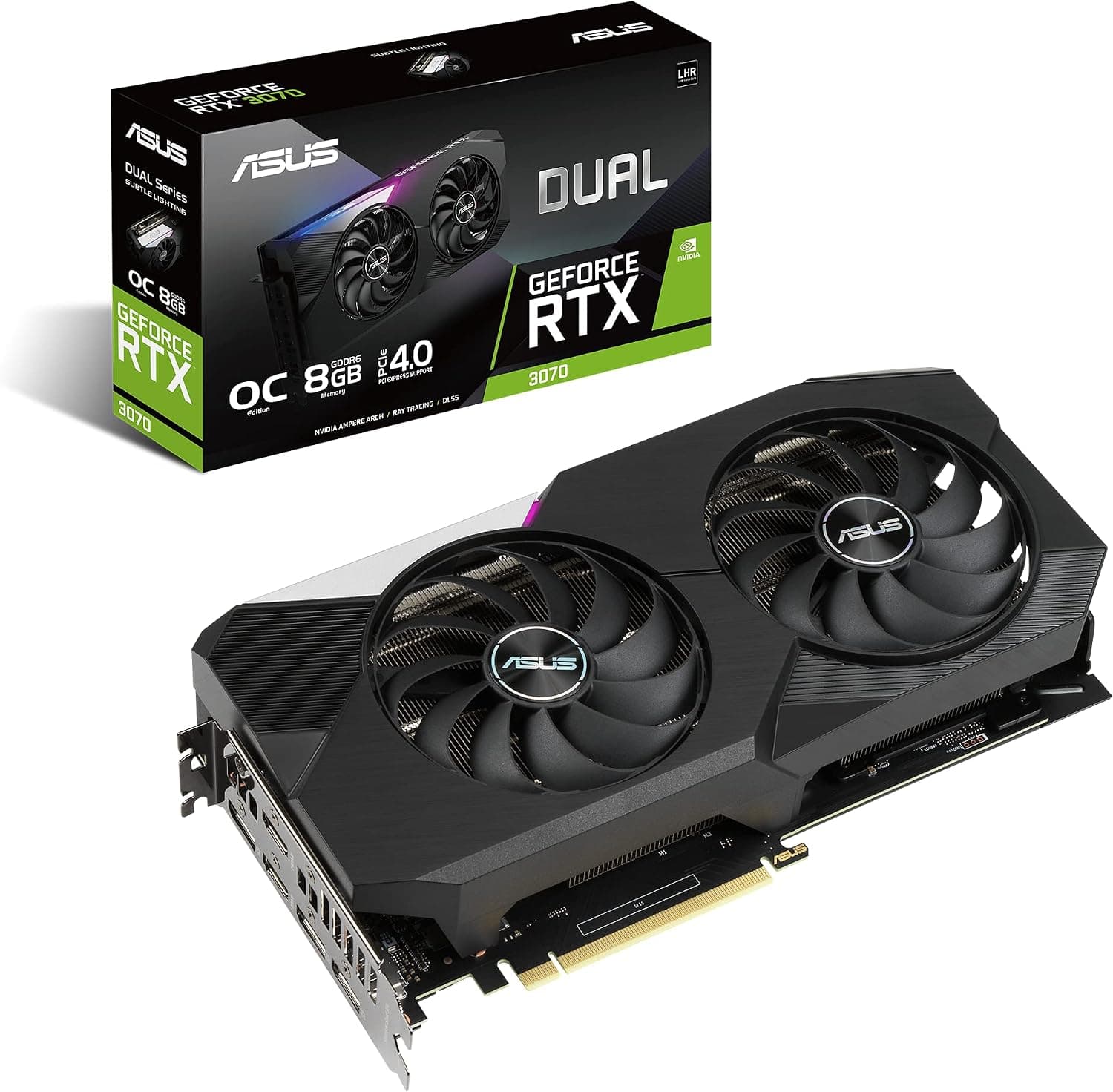 ASUS デュアルNVIDIA GeForce RTX 3070 V2 OCエディション ゲーミンググラフィックスカード (PCIe 4.0 8GB GDDR6メモリ)