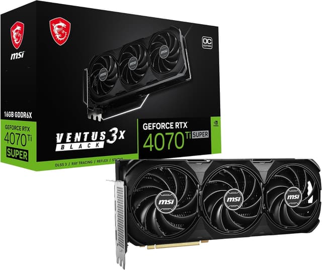 MSI GeForce RTX 4070 Ti Super 16G Ventus 3X ブラック OC グラフィックスカード (NVIDIA RTX 4070 Ti Super