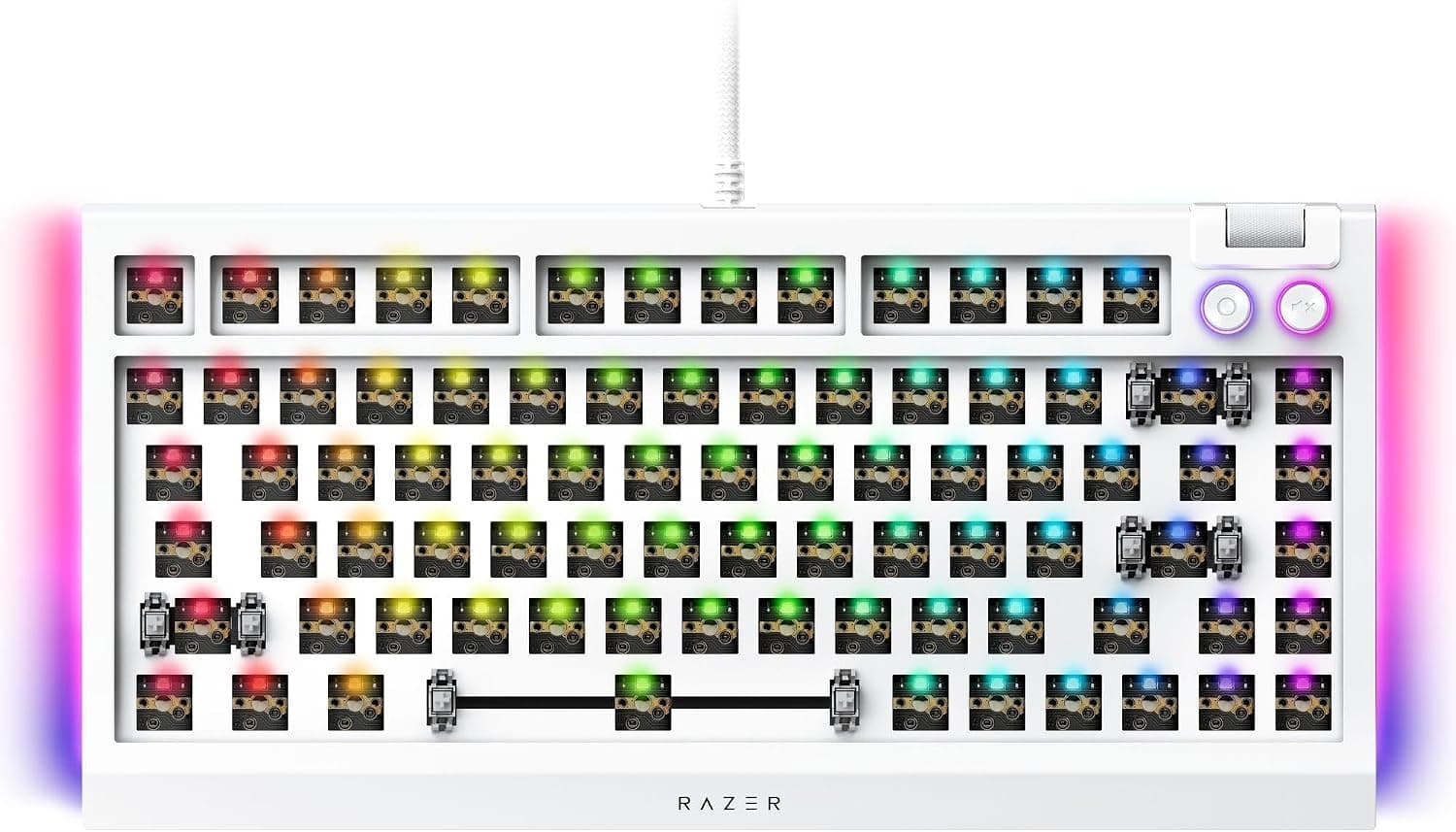 Razer BlackWidow V4 ベアボーン75% ホットスワップ対応ゲーミングキーボードキット ホワイト