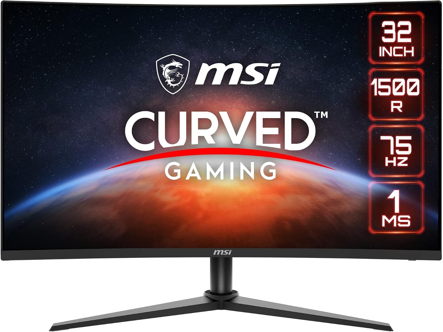 MSI G323CV 32インチ ゲーミングモニター 1920 x 1080 (FHD) VA 75Hz FreeSync HDMI Displayport Tilt ブラック