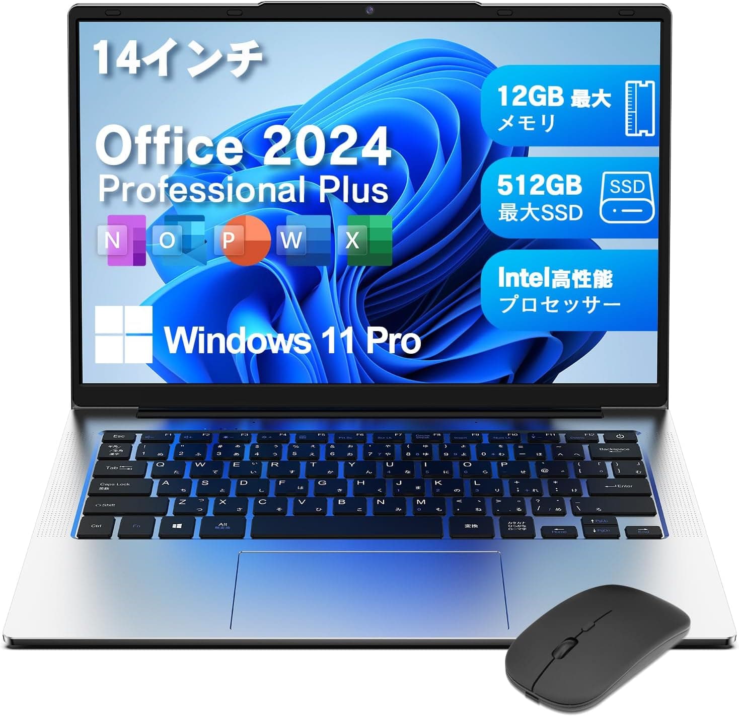 VETESA ノートパソコン office2024搭載 Windows11 Pro 14インチ 1920x1200 ノートPC 日本語キーボード