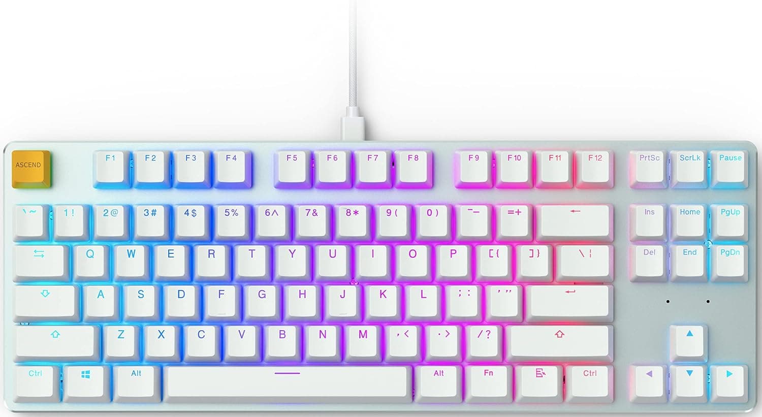 Glorious カスタムゲーミングキーボード - GMMK 85% TKL - USB C有線メカニカルキーボード - RGBホットスワップスイッチとキーキャップ - シルバー