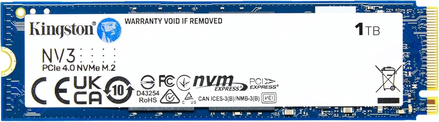 キングストンテクノロジー Kingston SSD NV3 1TB PCIe Gen 4.0 x4 最大6