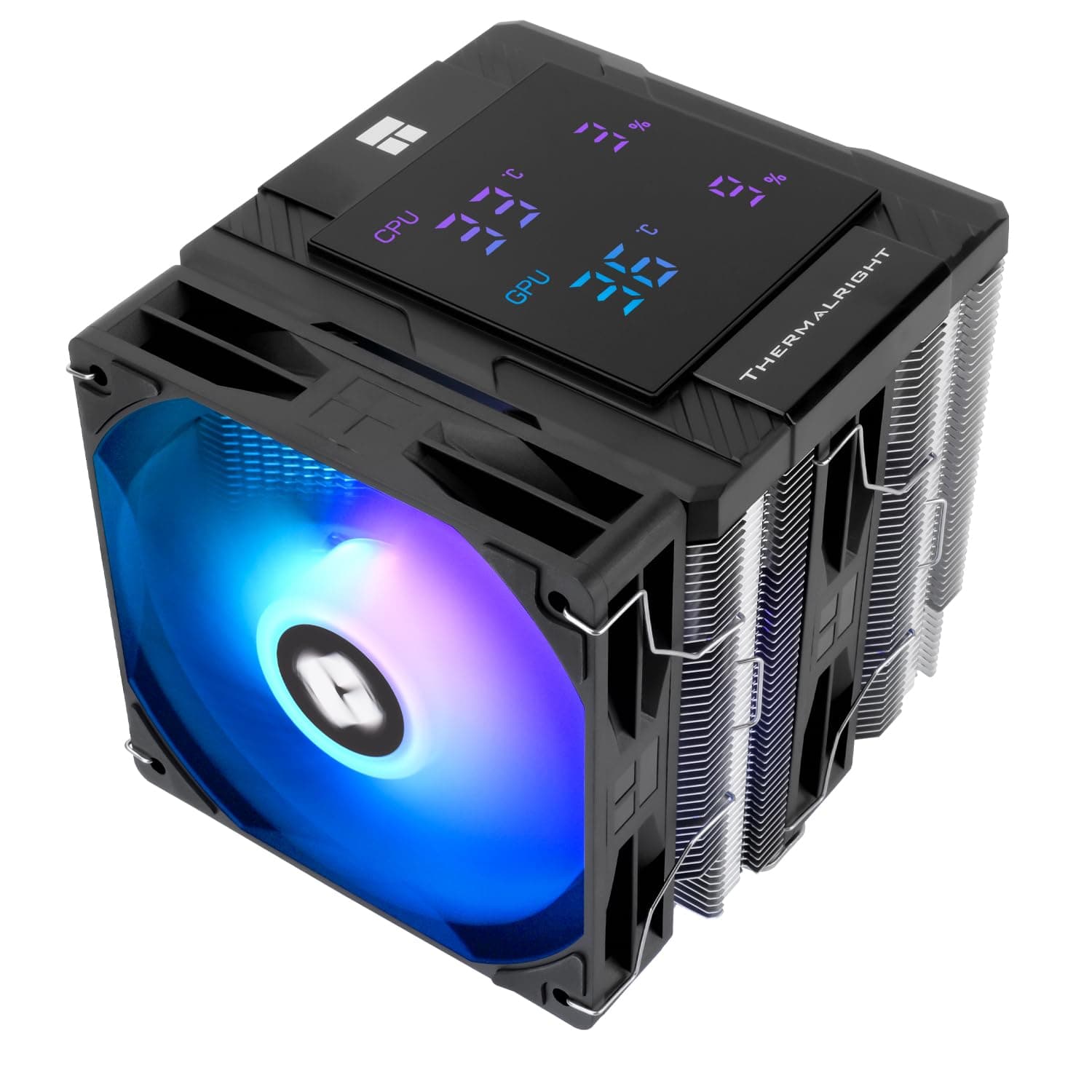 Thermalright Peerless Assassin 120 デジタル ARGB ブラック CPUクーラー ダブルタワーとダブルファン冷却 CPUエアクーラー デジタルスクリーントップカバー AM4